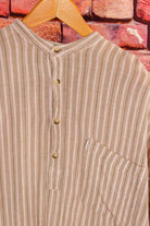 Hippie Shirt Leinenlook Streifen