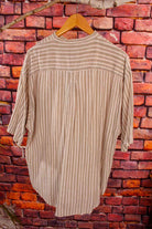 Hippie Shirt Leinenlook Streifen