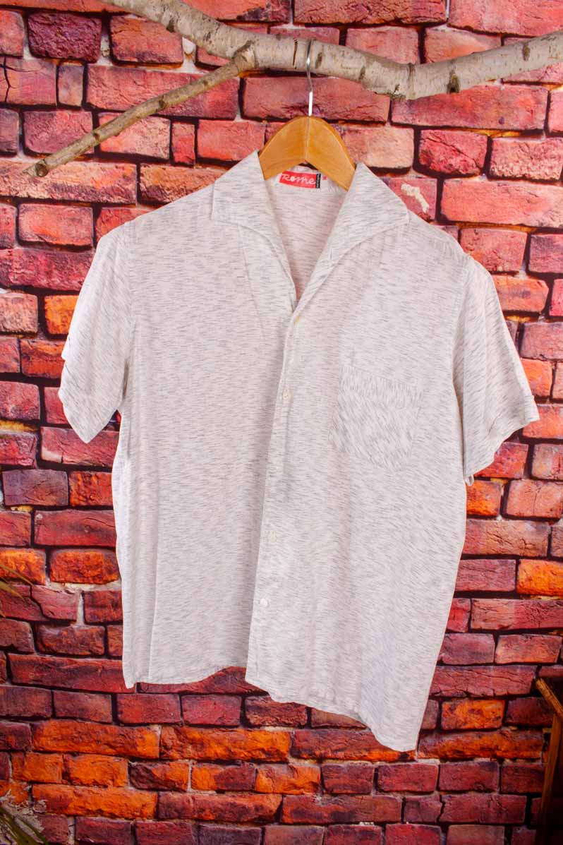 kurzes Shirt Hemd grau meliert