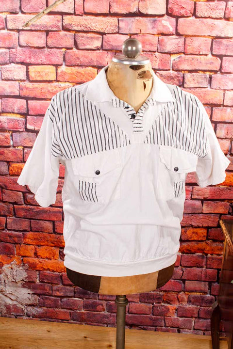 80s Poloshirt weiß