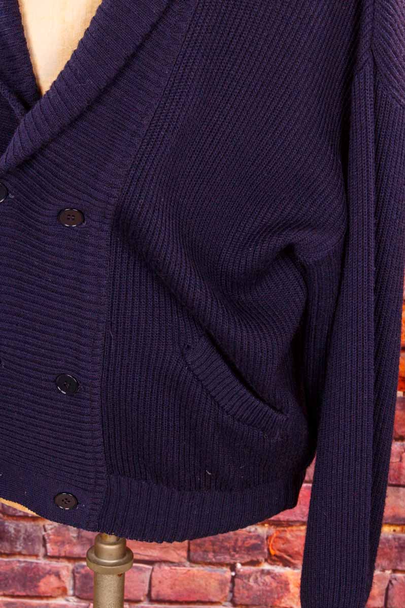 Vintage Cardigan marine Wollmix