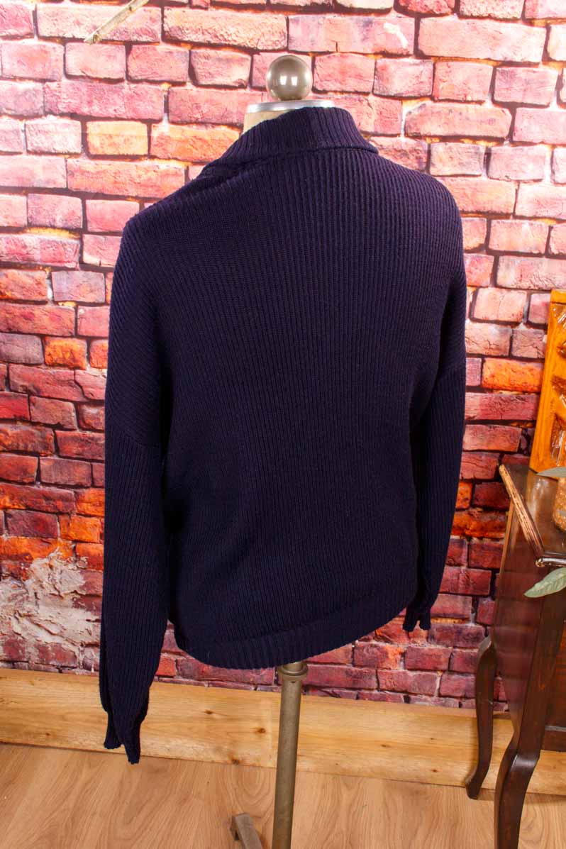 Vintage Cardigan marine Wollmix