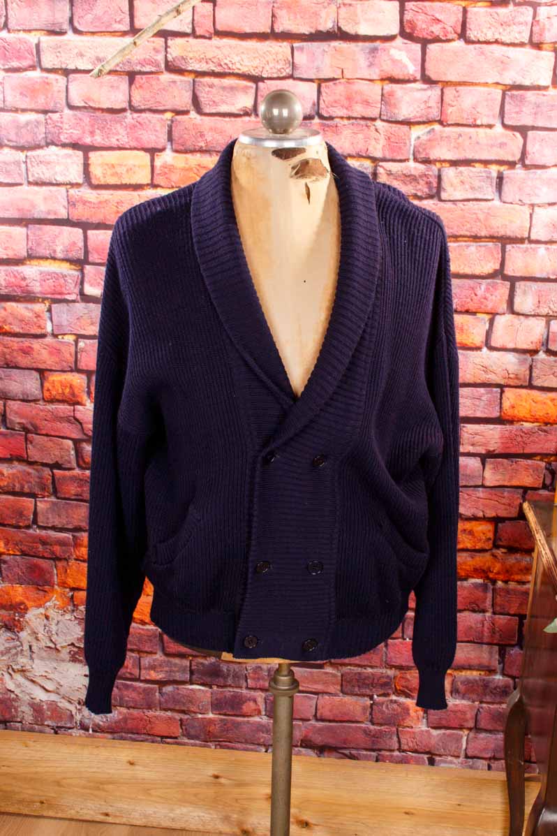 Vintage Cardigan marine Wollmix