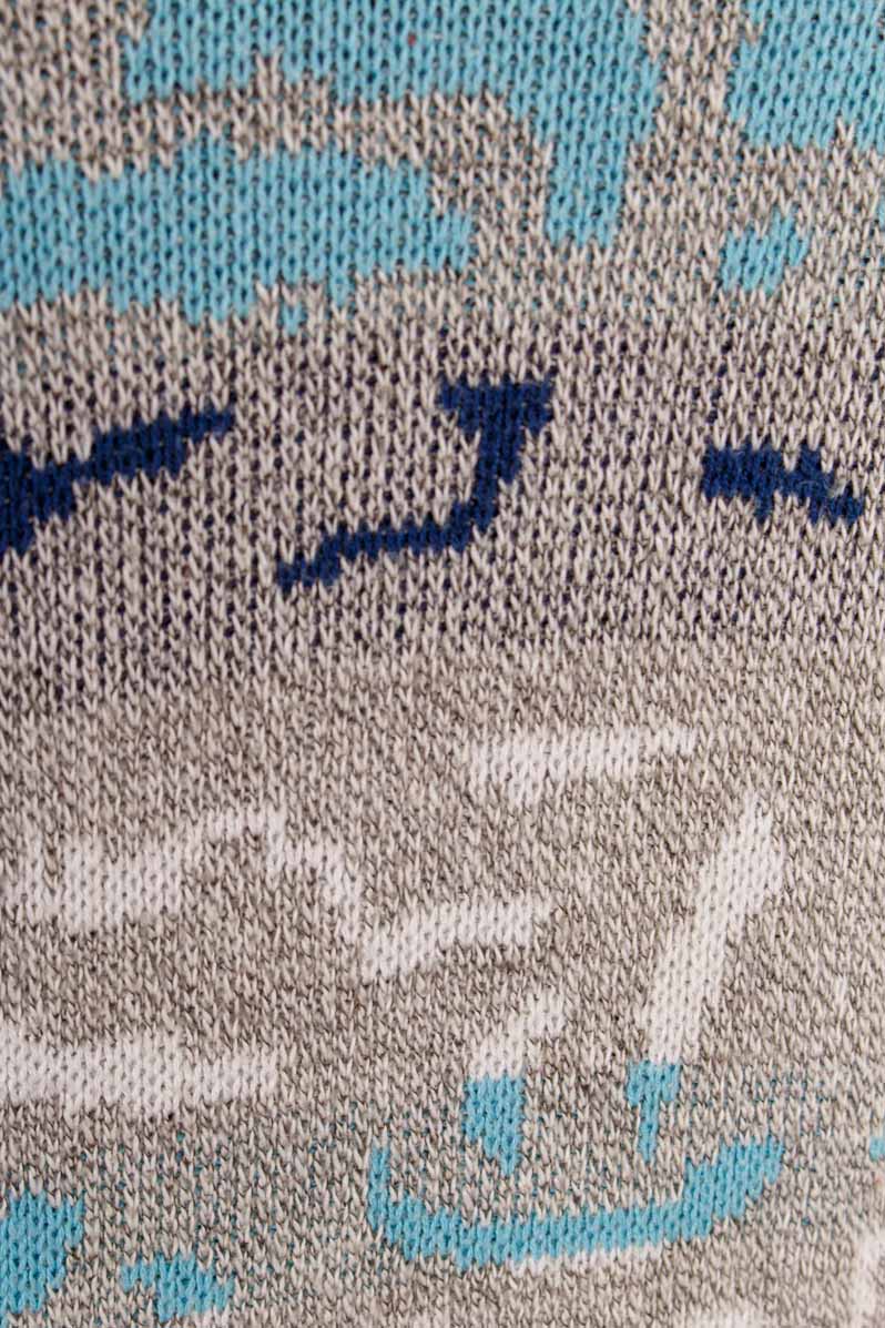 80er Jahre Pullover blau grau