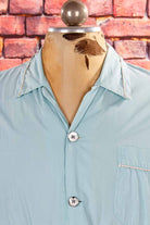 60s Nachthemd Shirt taubenblau