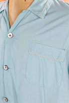 60s Nachthemd Shirt taubenblau