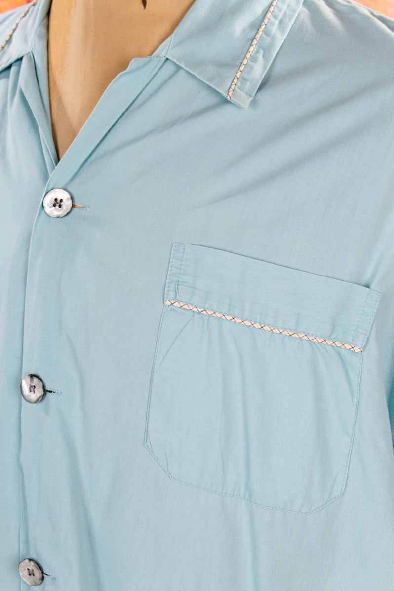 60s Nachthemd Shirt taubenblau