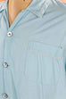 60s Nachthemd Shirt taubenblau