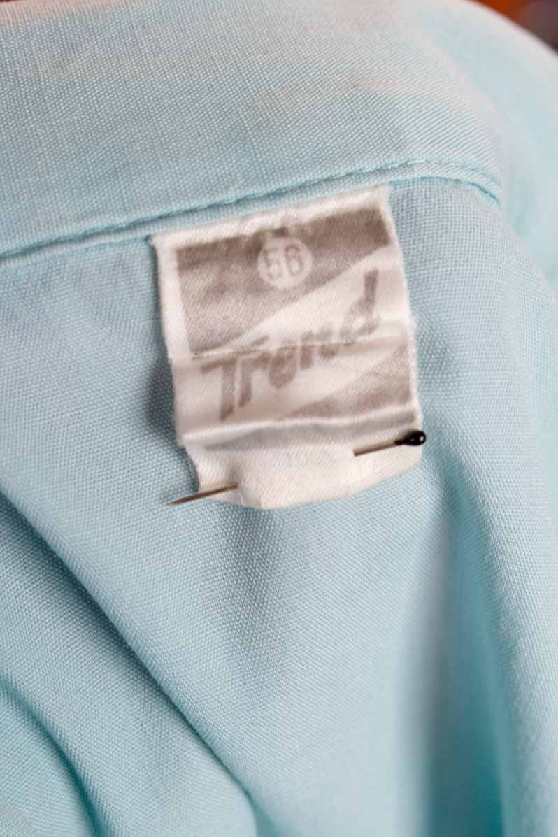 60s Nachthemd Shirt taubenblau