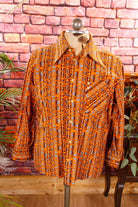 70s Velours Cord Hemd orange