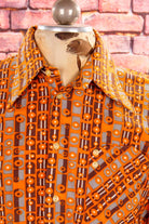 70s Velours Cord Hemd orange