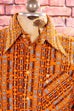 70s Velours Cord Hemd orange