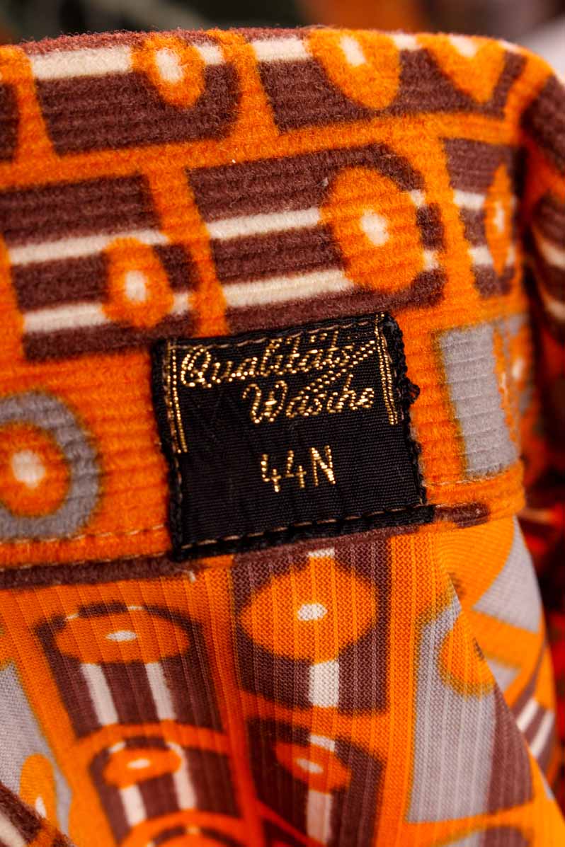70s Velours Cord Hemd orange