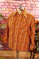 70s Velours Cord Hemd orange