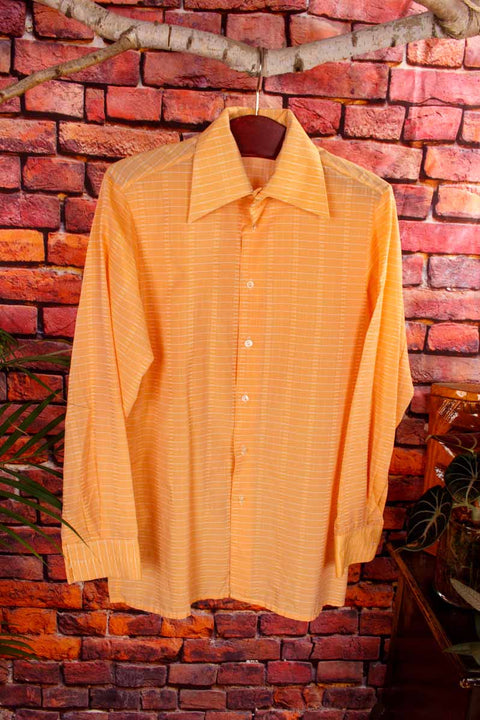 70s Hemd orange kariert