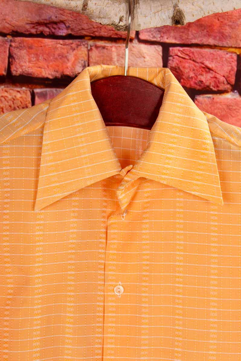 70s Hemd orange kariert