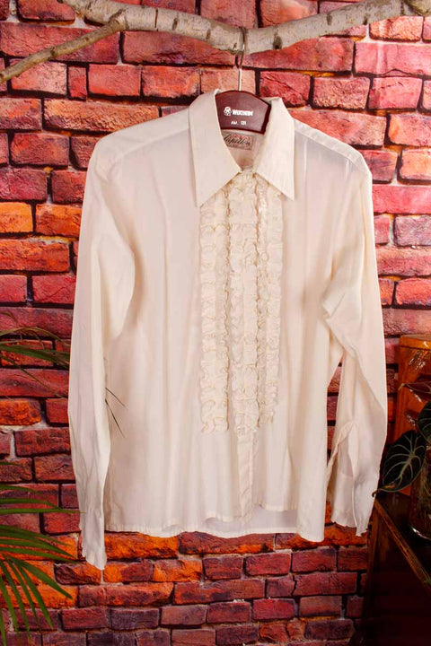 70s Rüschenhemd creme