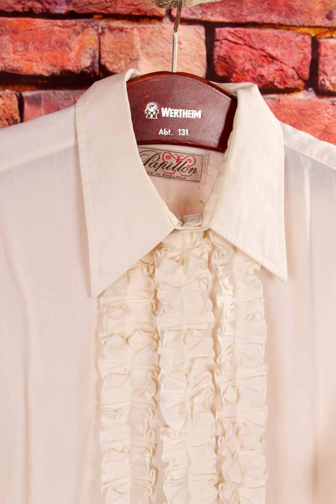 70s Rüschenhemd creme