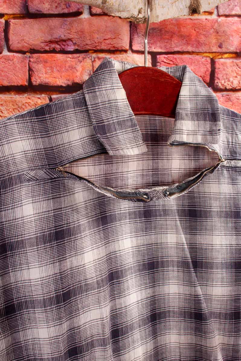 50s Rockabilly Hemd blau kariert