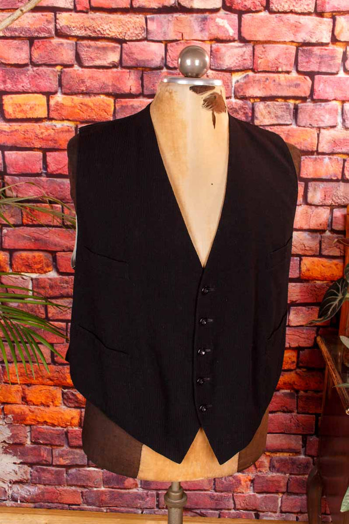 Vintage Weste schwarz Nadelstreif