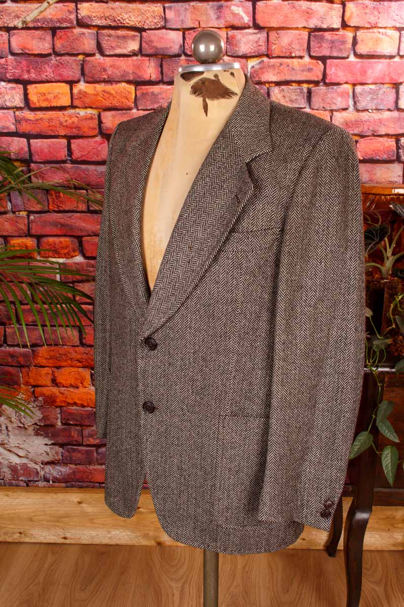 70s Tweed Sakko Fischgrät
