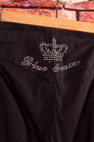 Sexy Cut Out Jeans schwarz Strass