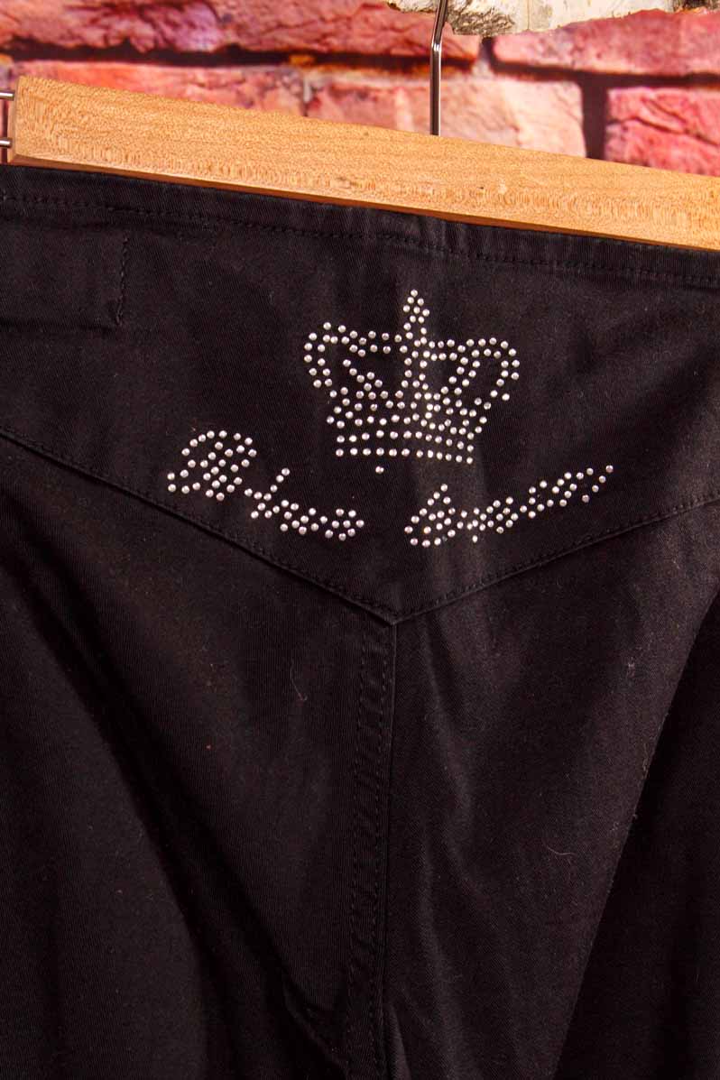 Sexy Cut Out Jeans schwarz Strass