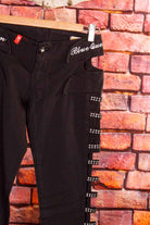 Sexy Cut Out Jeans schwarz Strass