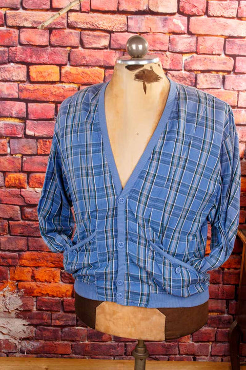 80s Blouson blau kariert