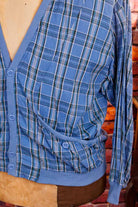 80s Blouson blau kariert