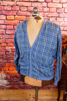 80s Blouson blau kariert