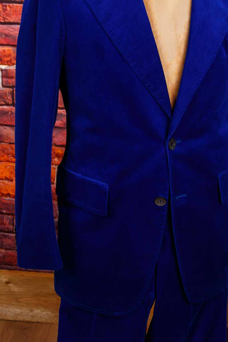 70s royalblau Samt Sakko