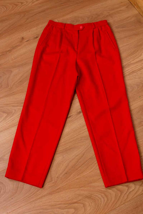 Woll Hose rot Bügelfalte