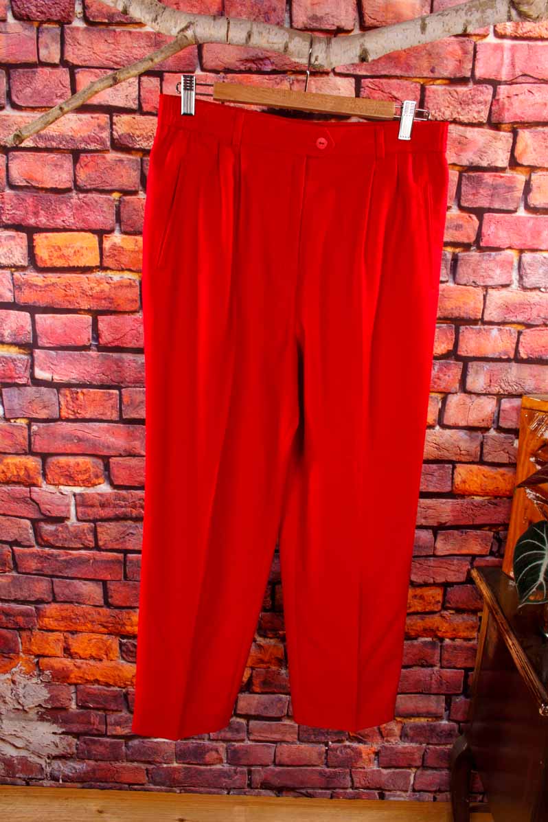 Woll Hose rot Bügelfalte