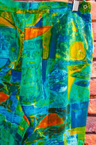 Vintage Caprihose grün bunt