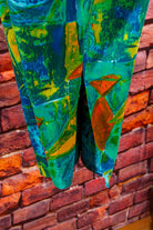 Vintage Caprihose grün bunt