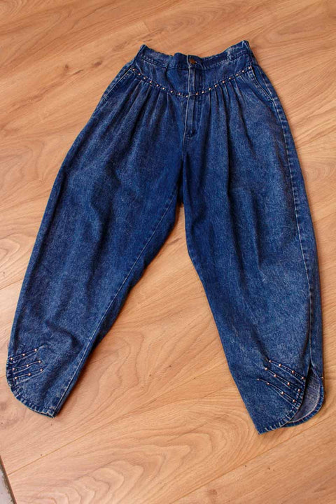 80s Jeans Haremshose Nieten