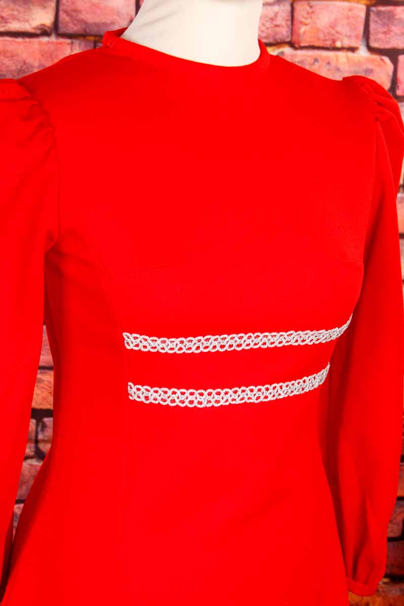 Disco Minikleid rot Glockenärmel