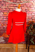 Disco Minikleid rot Glockenärmel