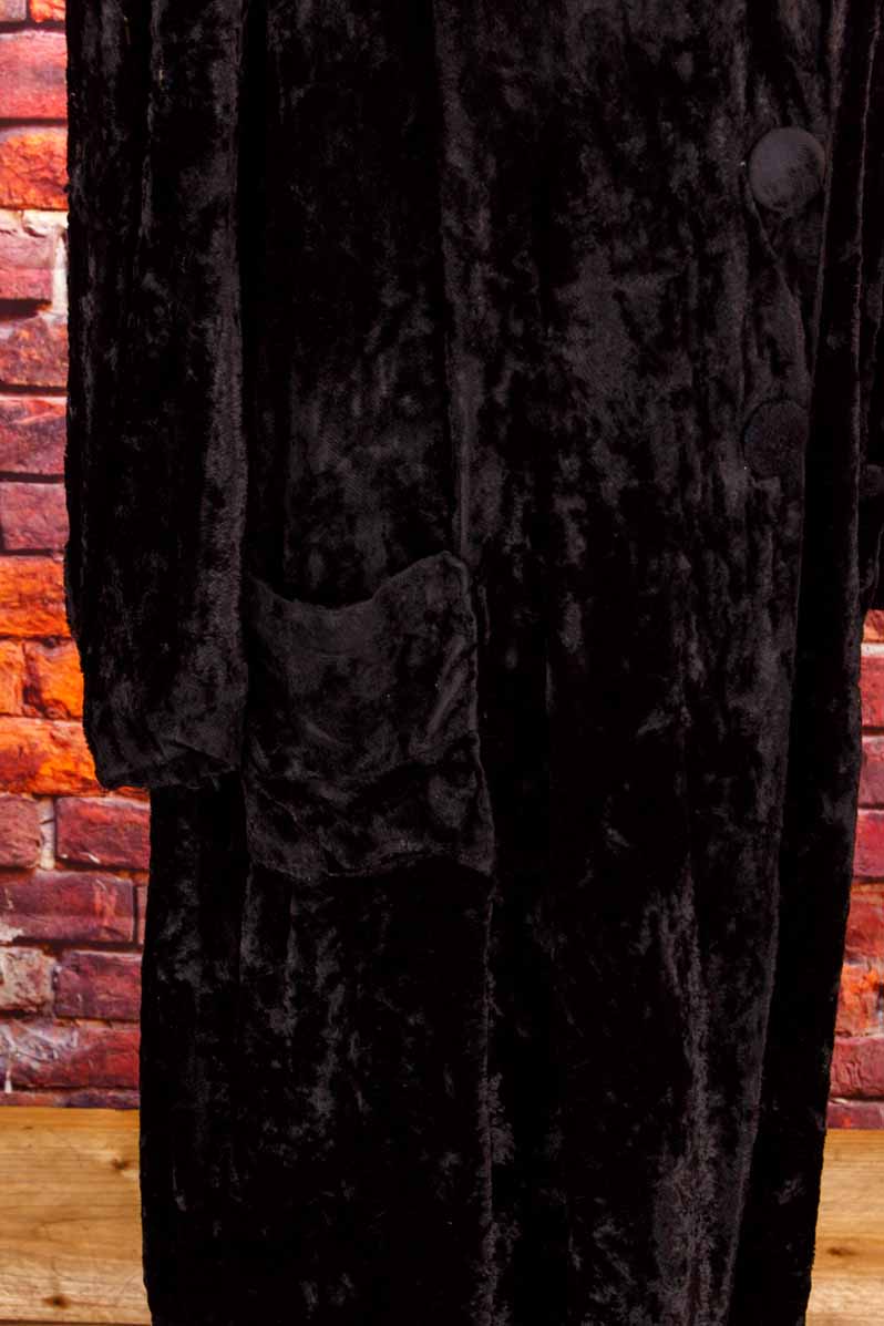 1920s Plüschfell Mantel schwarz