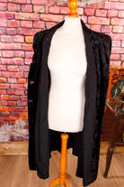 1920s Plüschfell Mantel schwarz