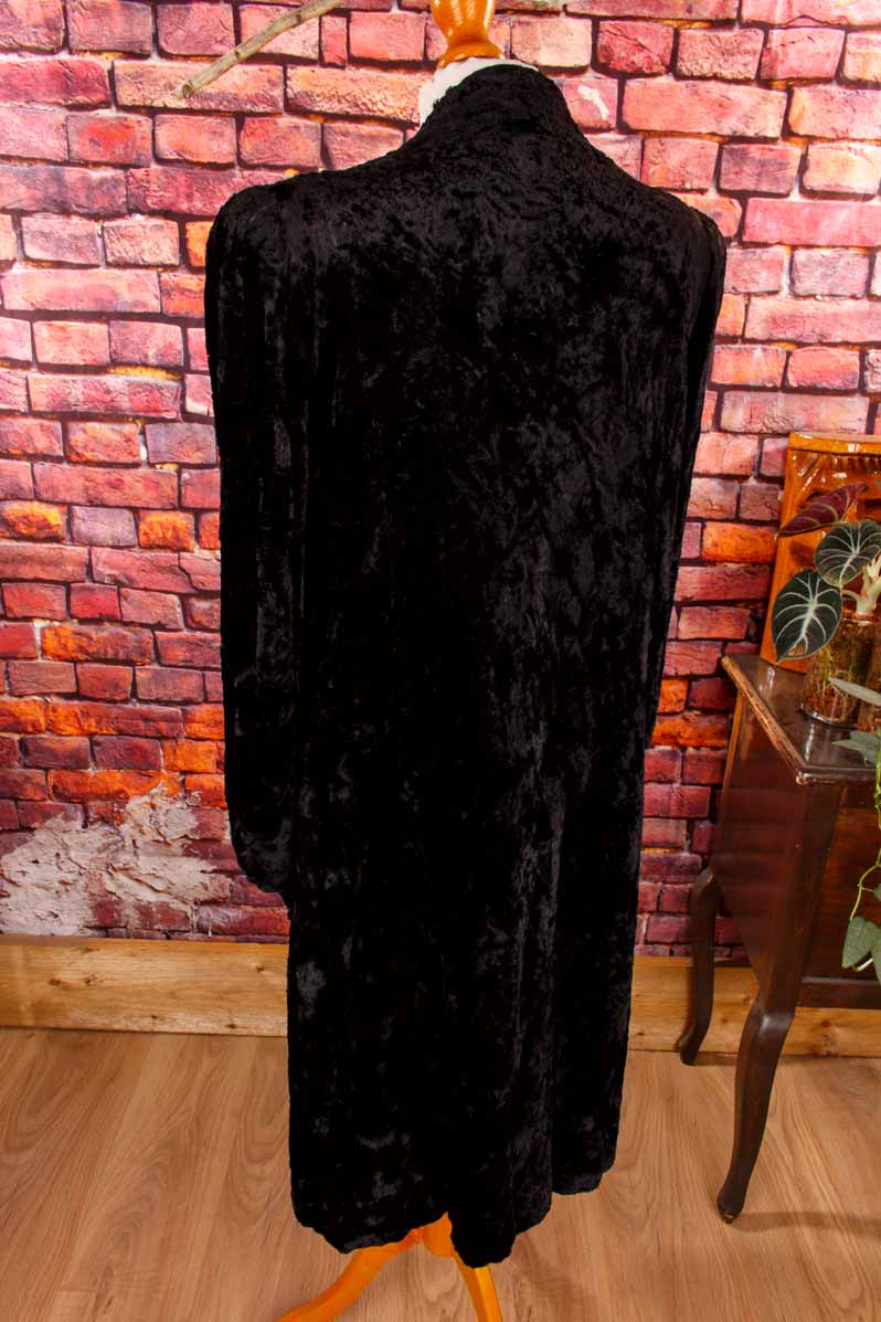 1920s Plüschfell Mantel schwarz