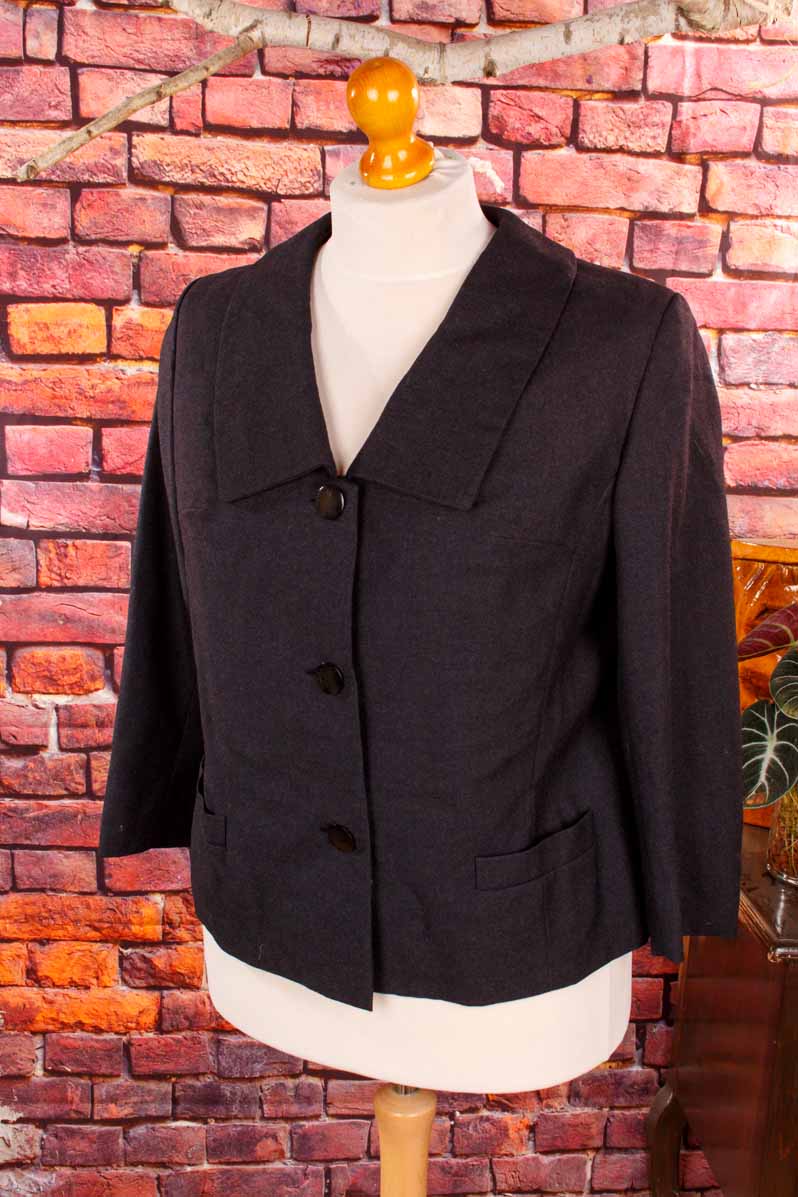 60s Kostümjacke grau Wolle