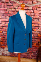 70s Wollmix Blazer türkis petrol