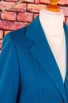 70s Wollmix Blazer türkis petrol