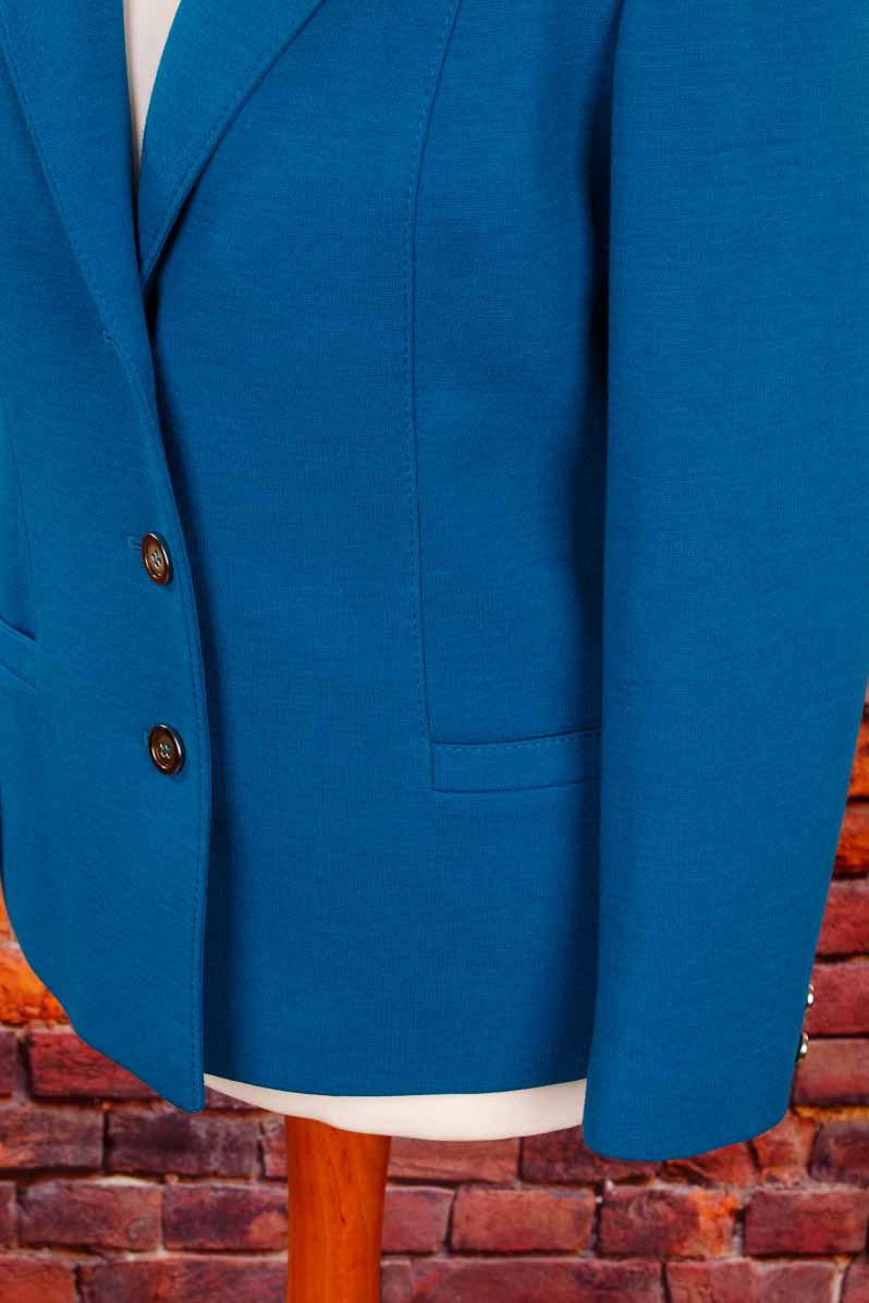 70s Wollmix Blazer türkis petrol