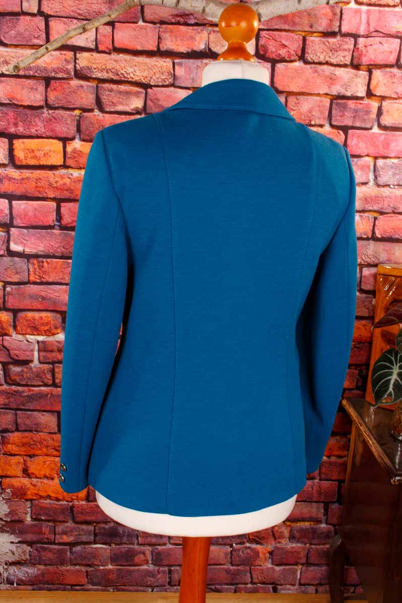 70s Wollmix Blazer türkis petrol