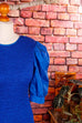 80s Cocktailkleid blau Rüschen