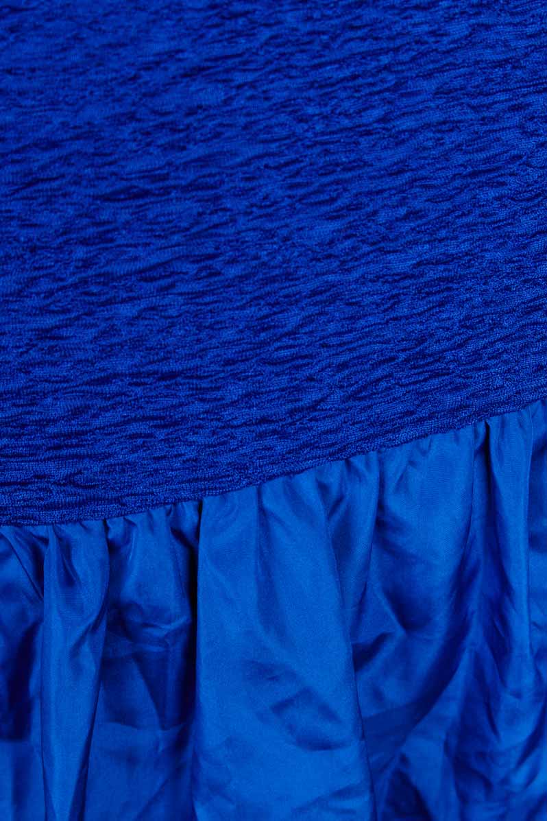 80s Cocktailkleid blau Rüschen