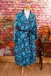 Nylon Morgenrock Morgenmantel Blumen